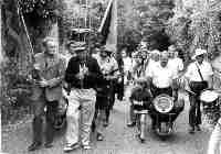 Marching up Cliff Road 